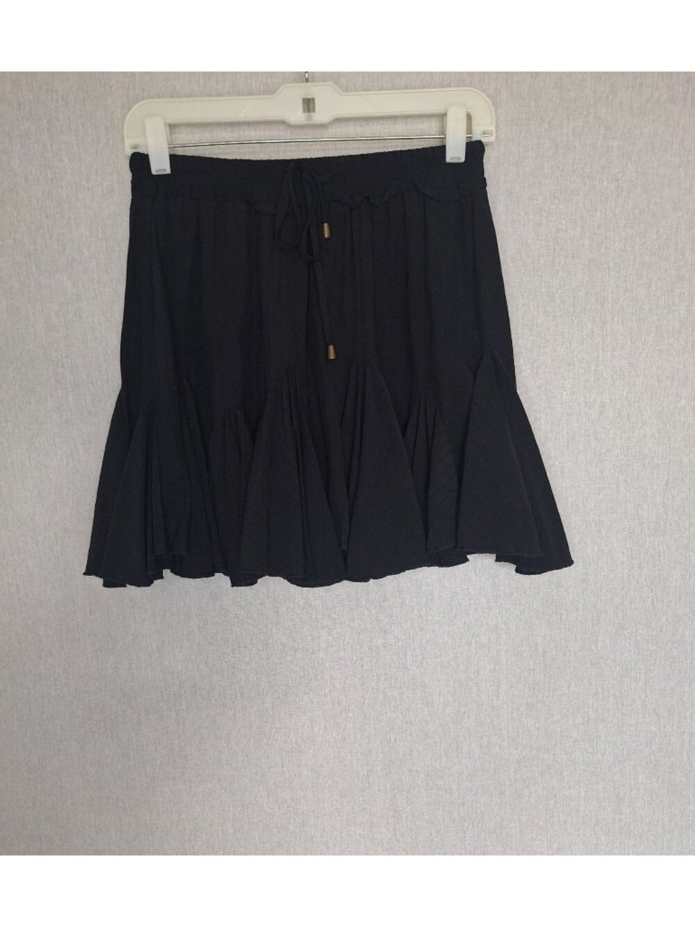 💙 Entro Black Ruffle Layered Micro Mini Skirt/Skorts Size S/M Elastic Waist Flo